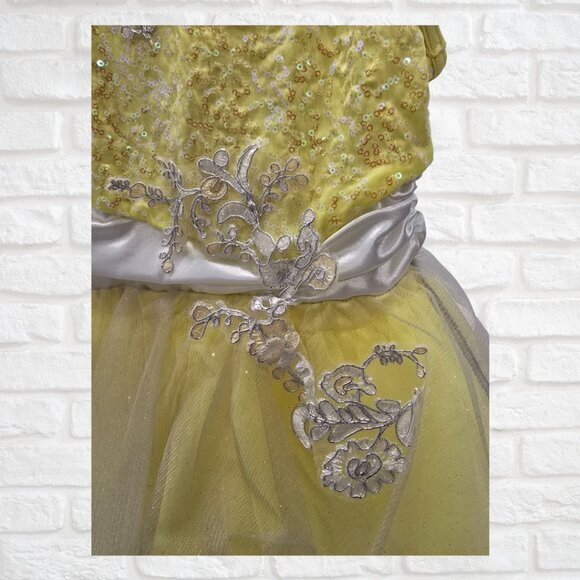 Yellow Ballet Recital Costume XS(4T)-Leotard with attached tutu & embellishments - Picture 6 of 7